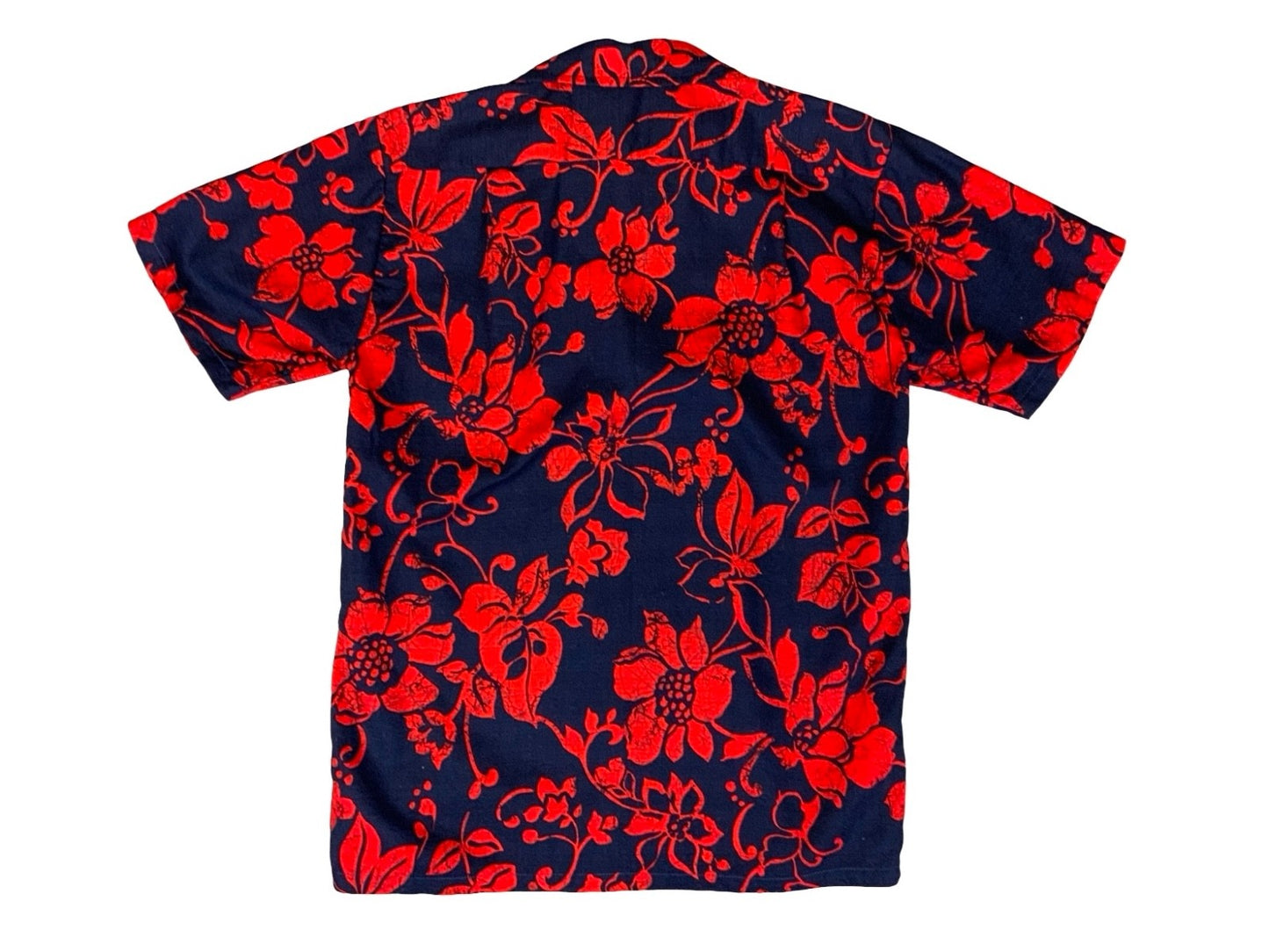 VTG HIBIA BARK CLOTH HAWAIIAN MADE ALOHA SHIRT TIKI ROCKABILLY SMALL