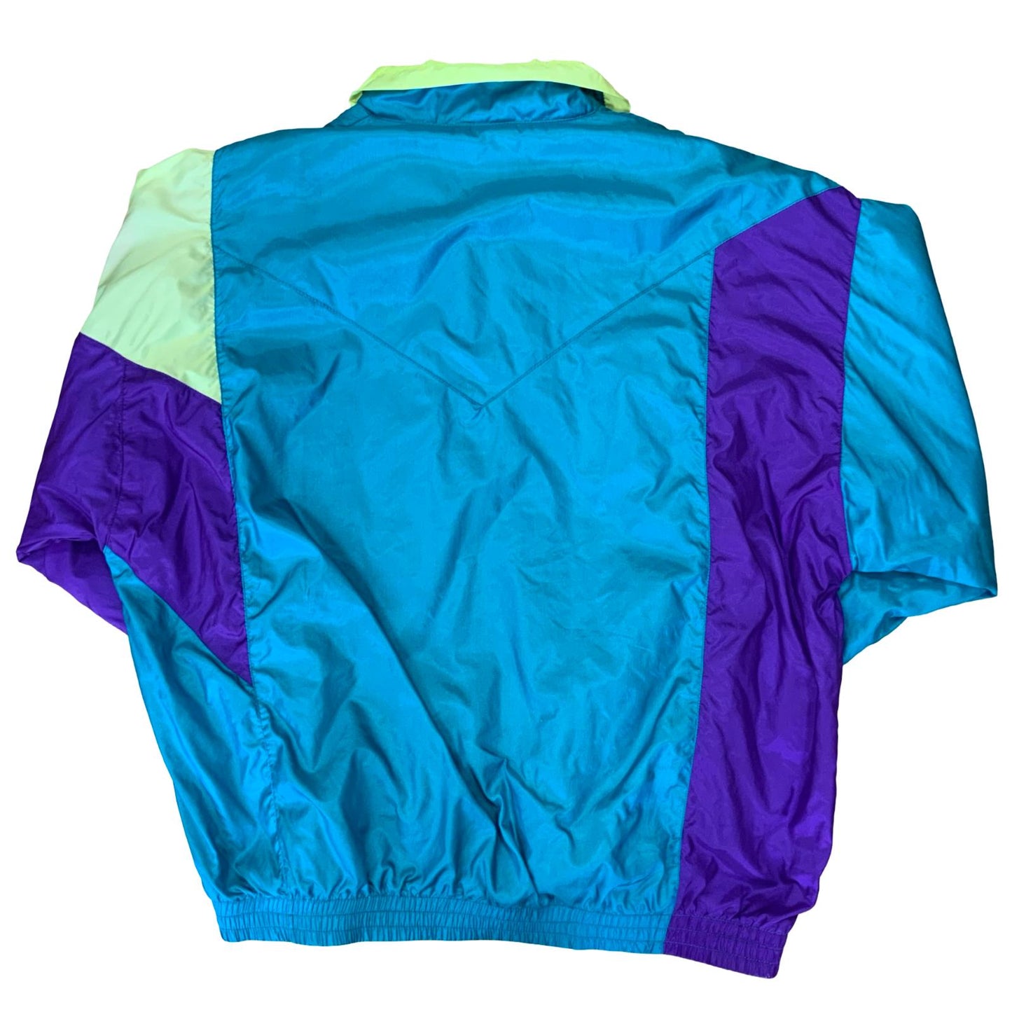 VTG 80s 90s 'NIKE' RARE BLUE GREEN PURPLE COLOUR-BLOCK WINDBREAKER JACKET 3XL
