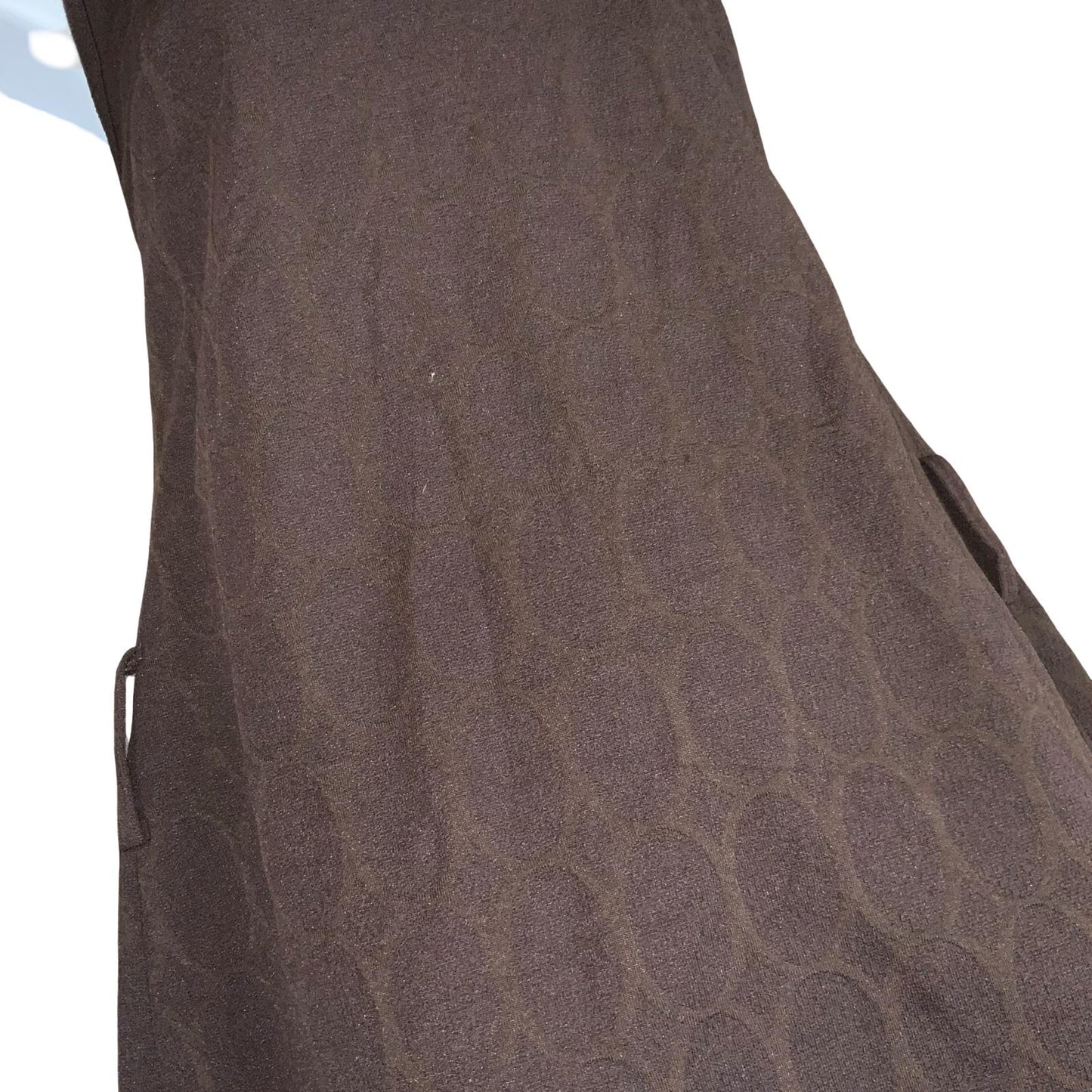 VTG 90s Y2K 'MISS SIXTY' BROWN GEOMETRIC PATTERNED MINI SLEEVELESS SHIFT DRESS S