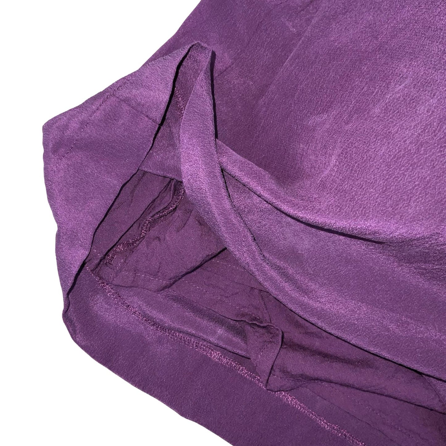 'SEE BY CHLOE' DEEP PURPLE PURE SILK PUFF SLEEVE MID-LENGTH EVENING DRESS S 10