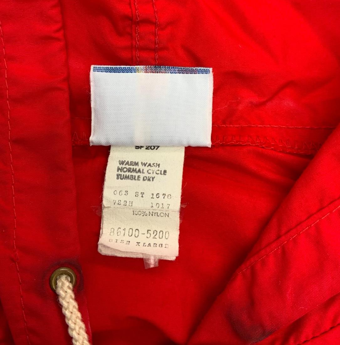 VTG 1980s 'LEVI's' RED USA OLYMPIC GAMES HOODED WINDBREAKER SHELL JACKET XL