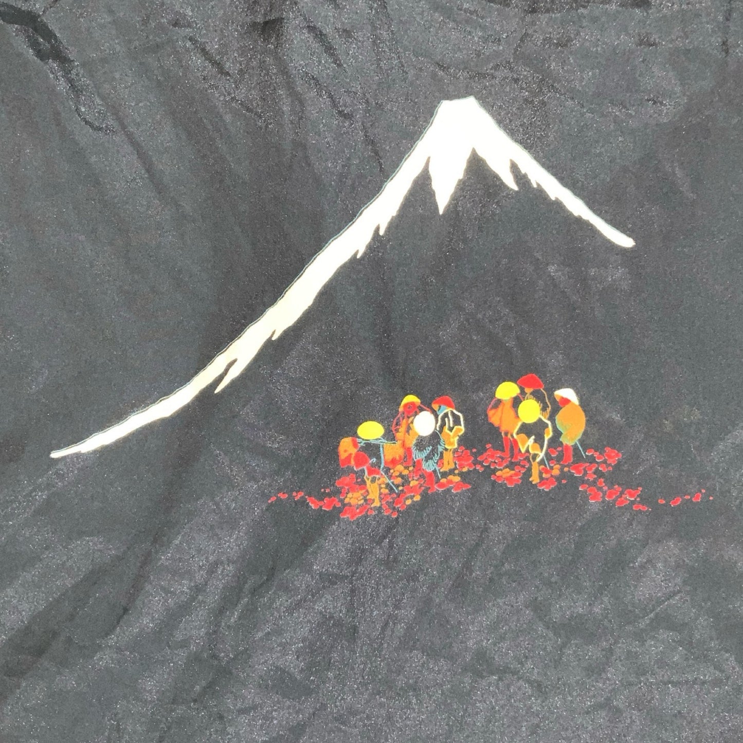 VTG 90s BLACK MOUNTAIN SCENE GRAPHIC ASYMMETRIC CAP-SLEEVED BLOUSE M 12