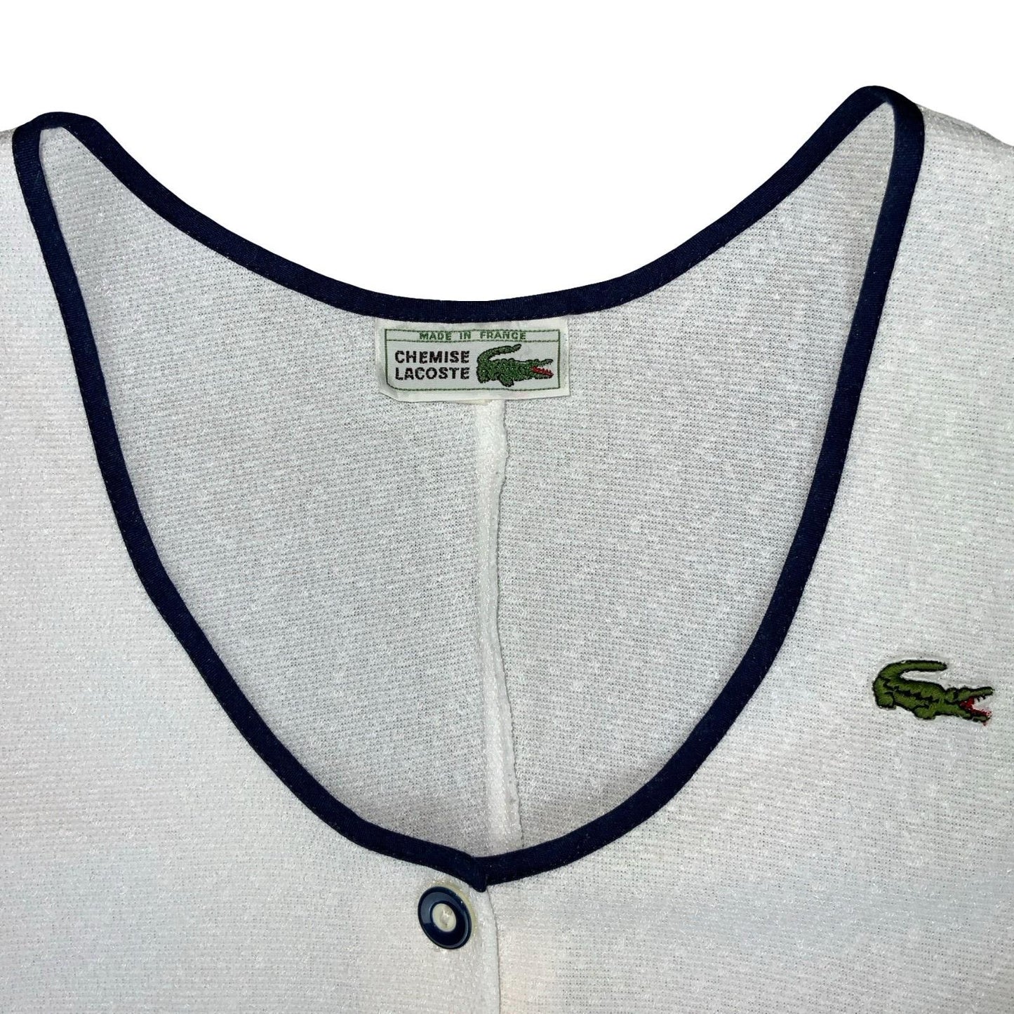 VTG 90s WHITE CHEMISE 'LACOSTE' PLEATED BUTTON-DOWN TENNIS MINI DRESS S 10