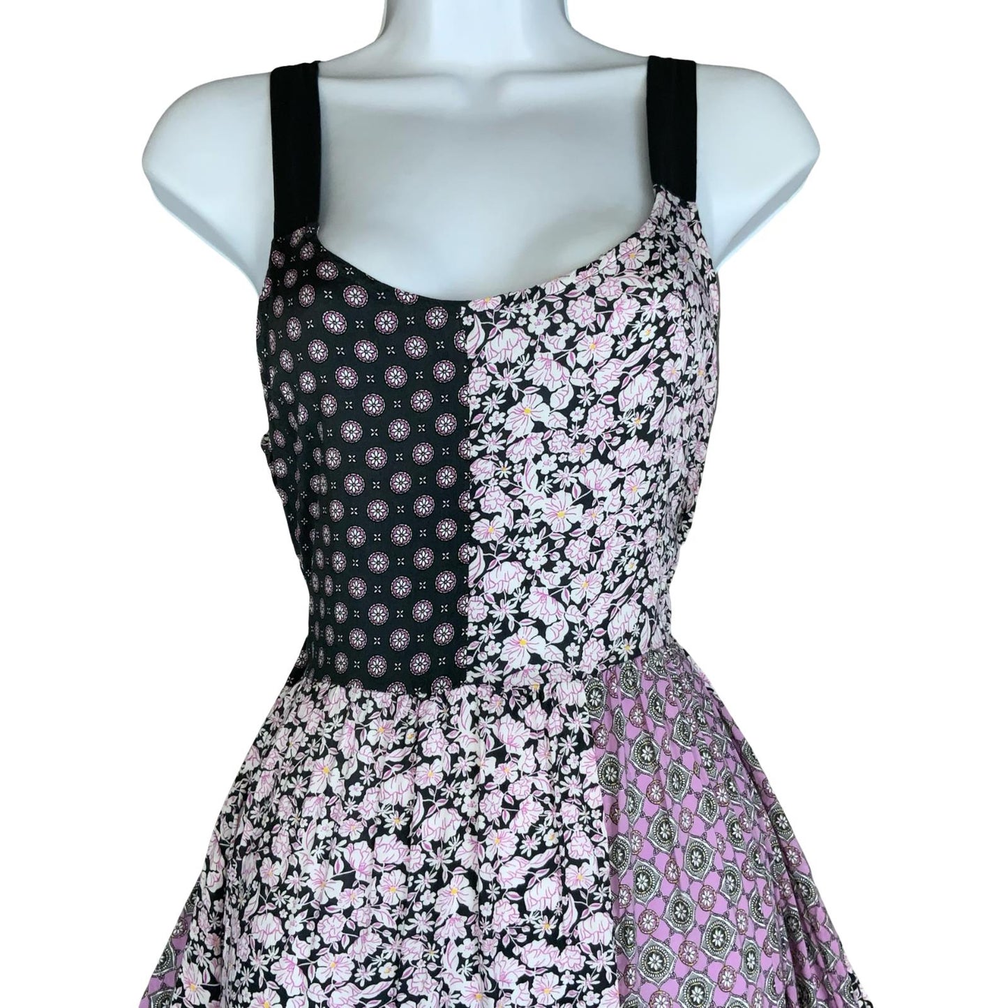VTG 'VERA WANG' SIMPLY VERA PURPLE PINK BLACK FLORAL BOHO MAXI DRESS M 14