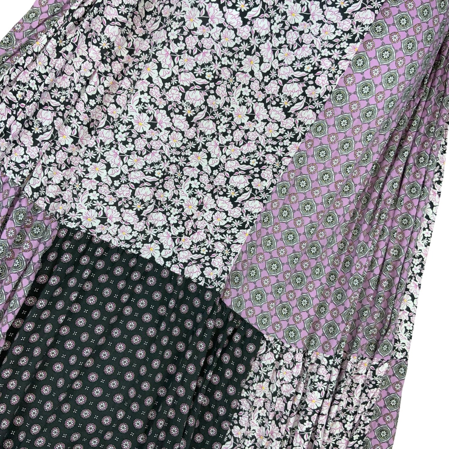 VTG 'VERA WANG' SIMPLY VERA PURPLE PINK BLACK FLORAL BOHO MAXI DRESS M 14