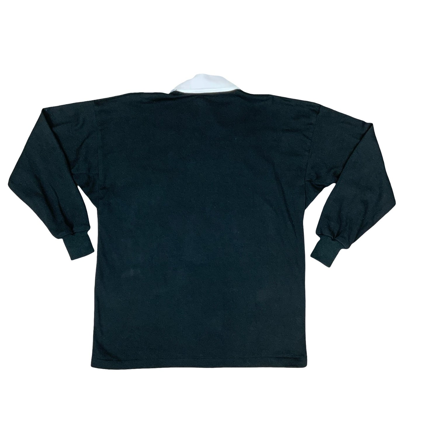 DEADSTOCK CANTERBURY OF NEW ZEALAND ALL BLACKS LONG SLEEVE RUGBY POLO SHIRT M