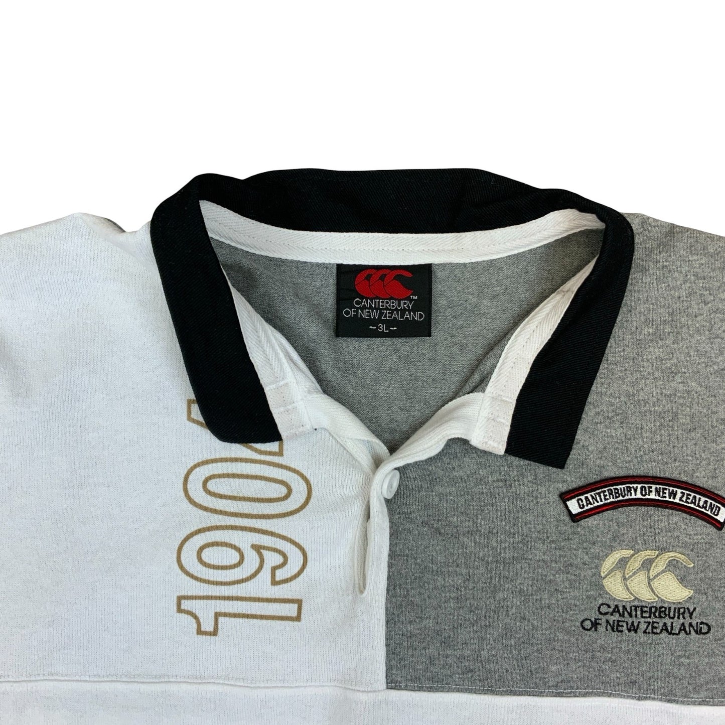 VTG CANTERBURY OF NEW ZEALAND HAKA WARCRY BUTTON-UP RUGBY POLO SHIRT XXL