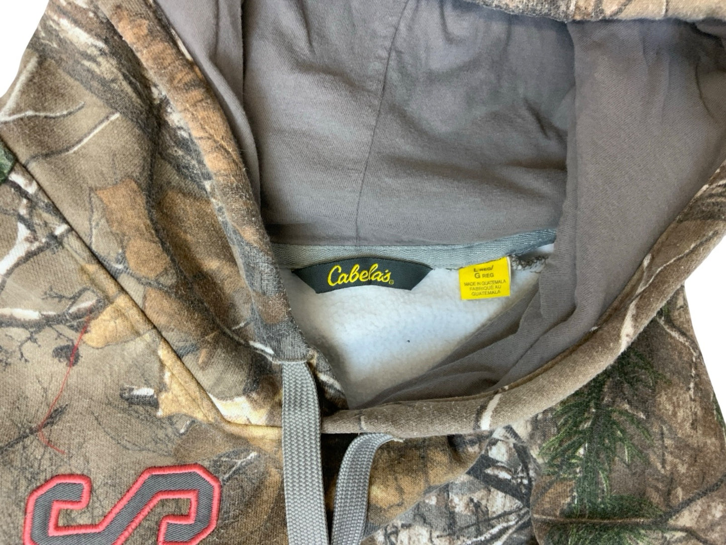 VTG USA CABELAS REALTREE CAMOUFLAGE HOODIE HOODED SWEATSHIRT LARGE