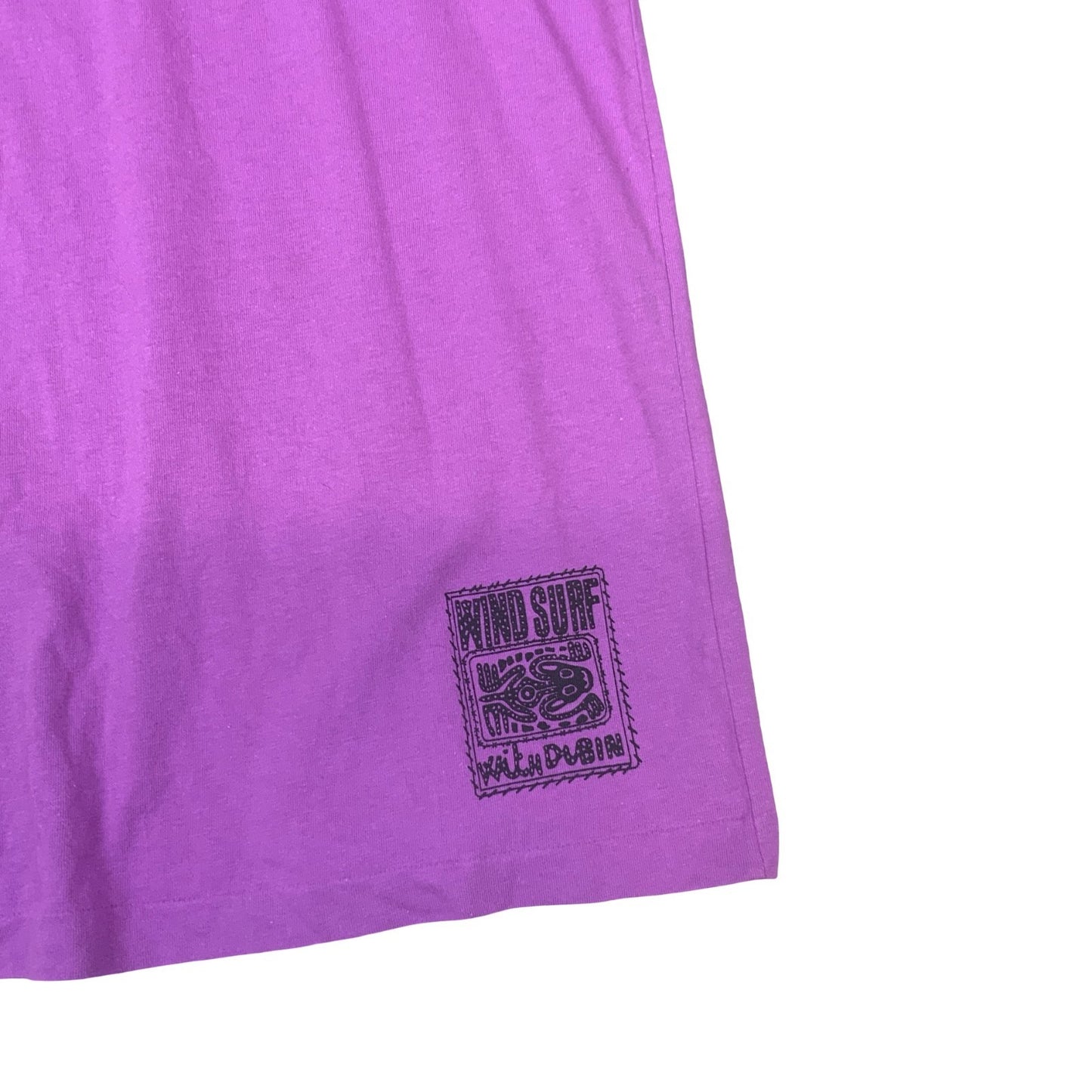 VTG 90S WIND SURF RED PURPLE COLOURBLOCK SINGLE STITCH GRAPHIC TEE LARGE