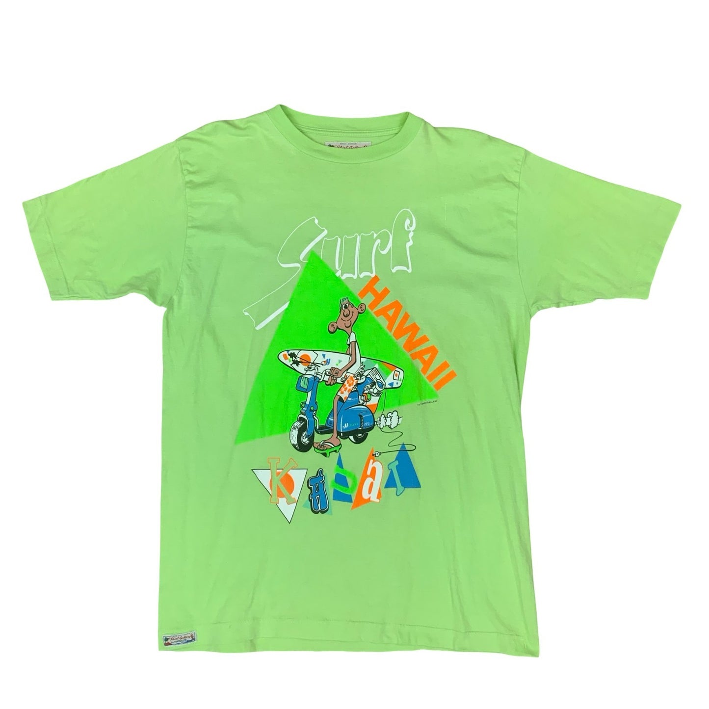 VTG 90S SHIRT GALLERY GREEN SURF HAWAII GRAPHIC TEE VESPA SCOOTER XL