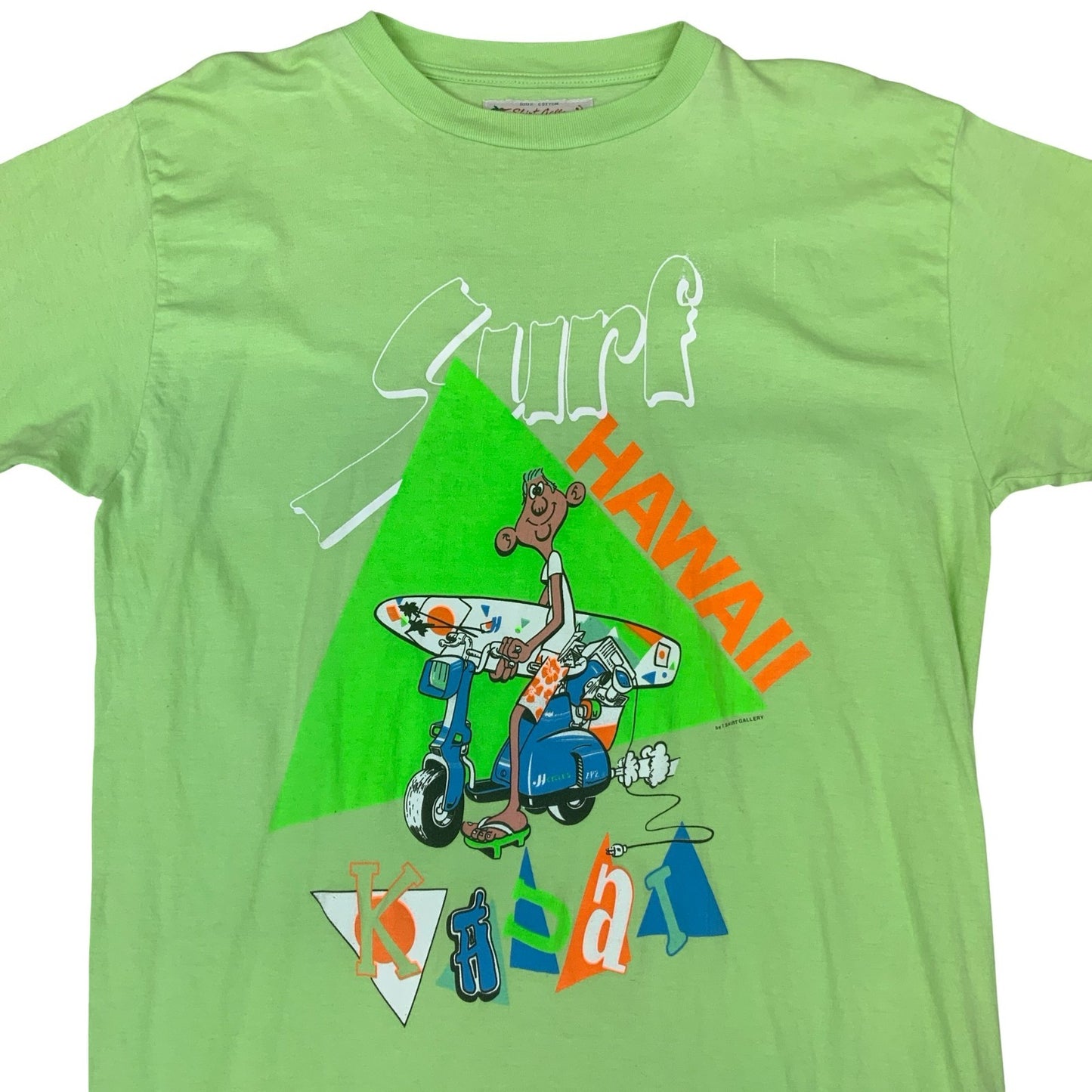 VTG 90S SHIRT GALLERY GREEN SURF HAWAII GRAPHIC TEE VESPA SCOOTER XL