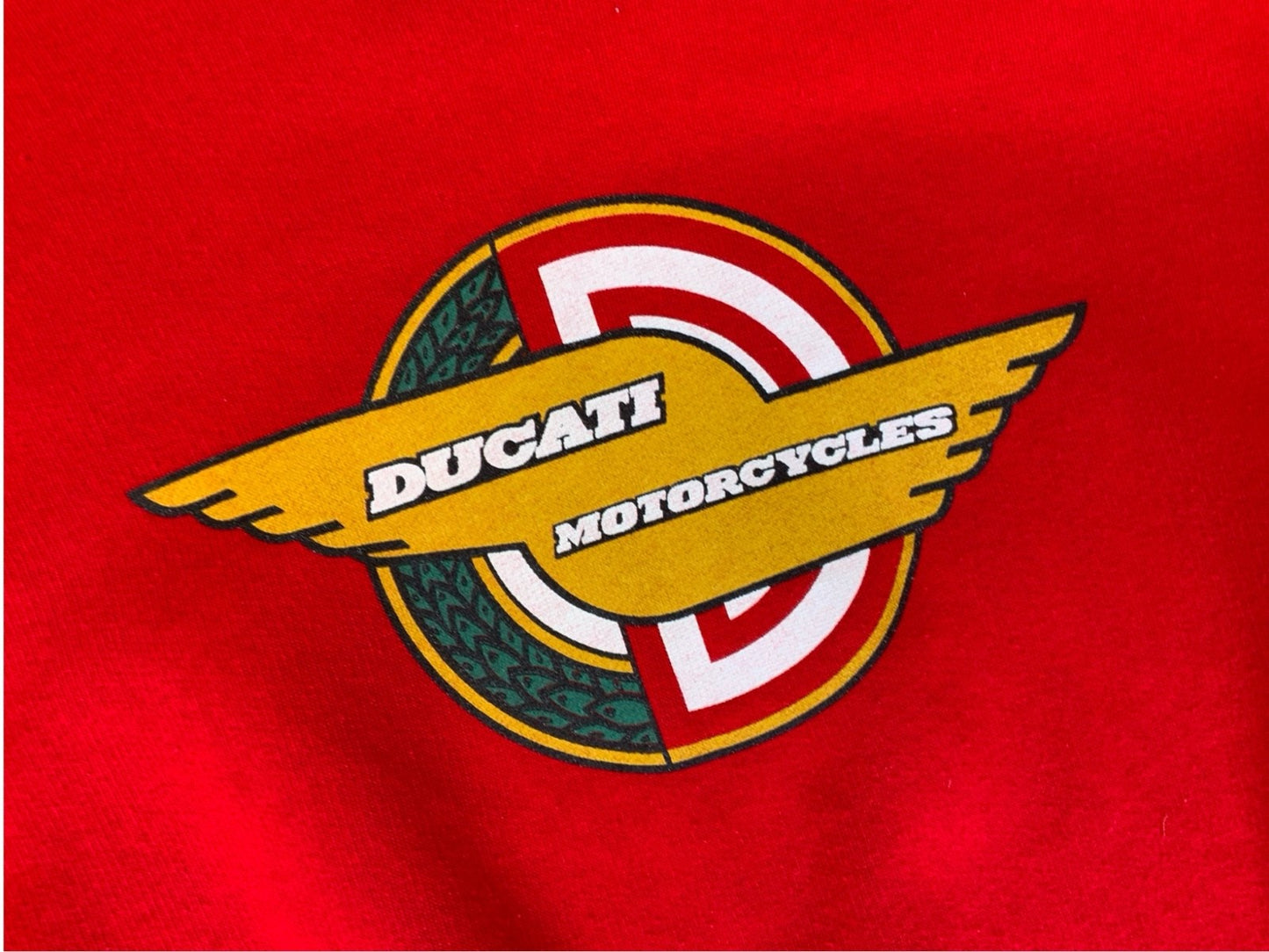 VTG 90s GENUINE LICENCED ITALIAN DUCATI MOTORCYCLES REVERSE SWEATSHIRT XL