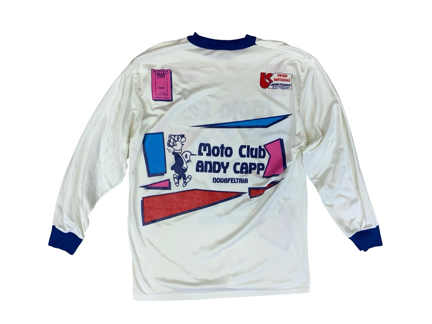 VTG Y2K ITALIAN ANDY CAPP MOTO CLUB MOTORCYCLE RACE JERSEY SWEATSHIRT LARGE