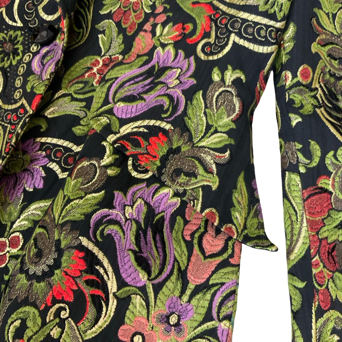 90s 'CHRISTIAN LACROIX' COUTURE COLOURFUL EMBROIDERED EVENING COAT UK 8