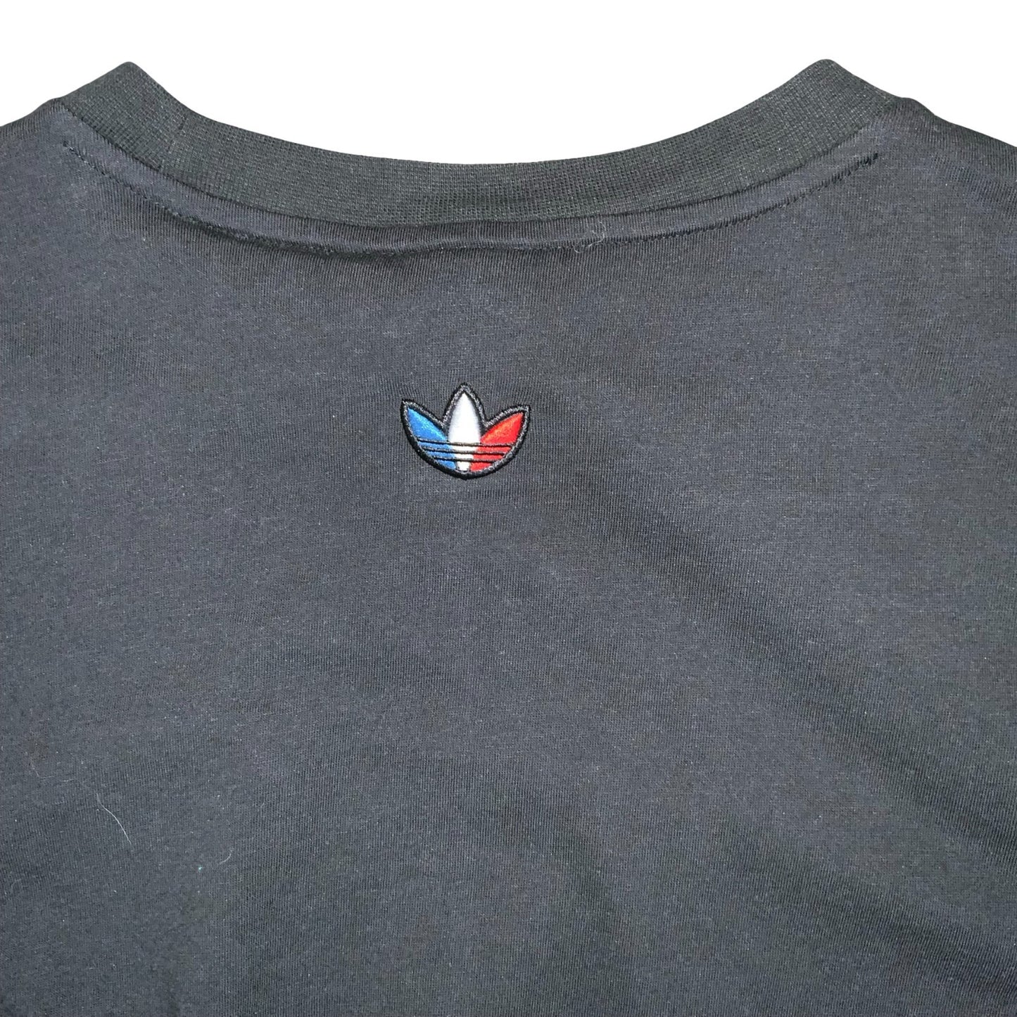 VTG 90s 'ADIDAS' PRIMEBLUE BLACK STRIPED SUSTAINABLE RECYCLED PLASTIC CROP TOP S