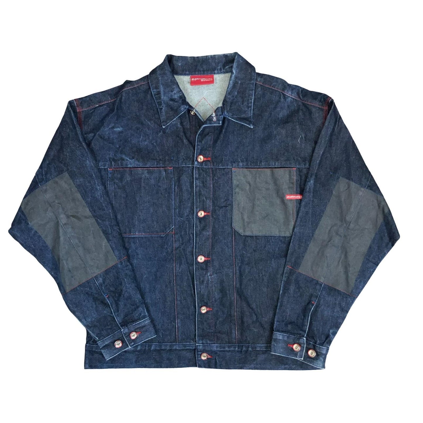 VTG RARE PLATINUM RUBY BLUE EMBROIDERED FAT ALBERT AND THE GANG DENIM JACKET 3XL