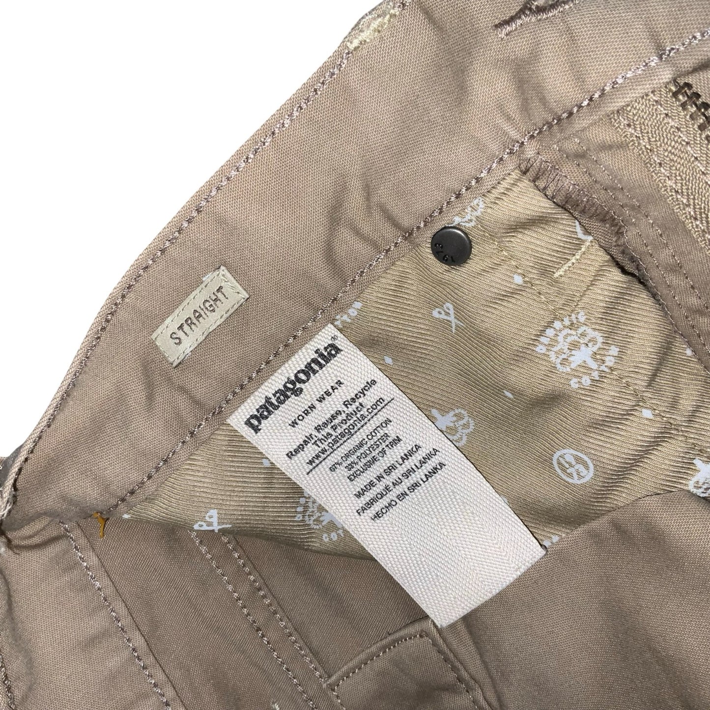 VTG 'PATAGONIA' LIGHT BEIGE STRAIGHT WORK-WEAR ORGANIC RECYCLED CHINOS W29 L30
