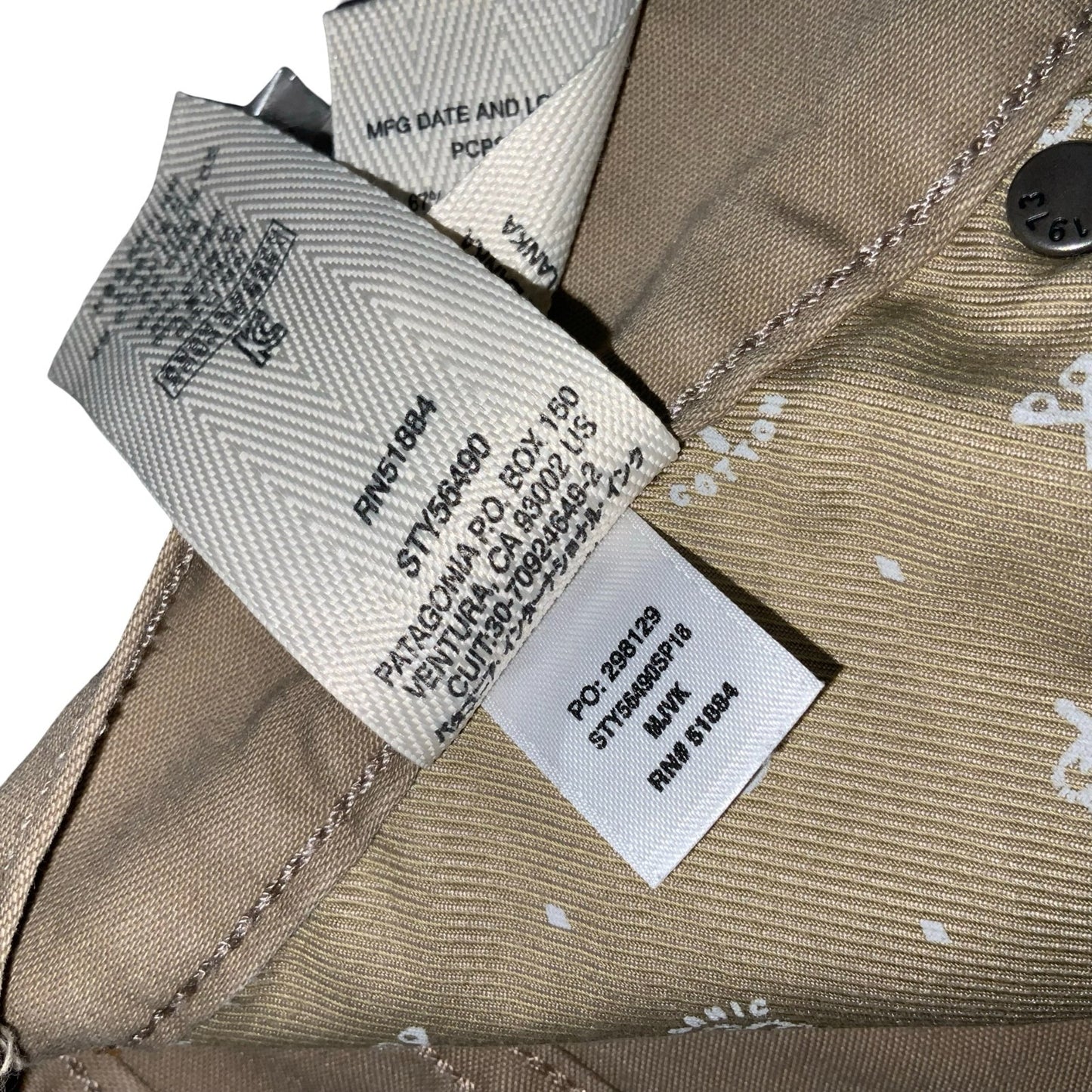 VTG 'PATAGONIA' LIGHT BEIGE STRAIGHT WORK-WEAR ORGANIC RECYCLED CHINOS W29 L30