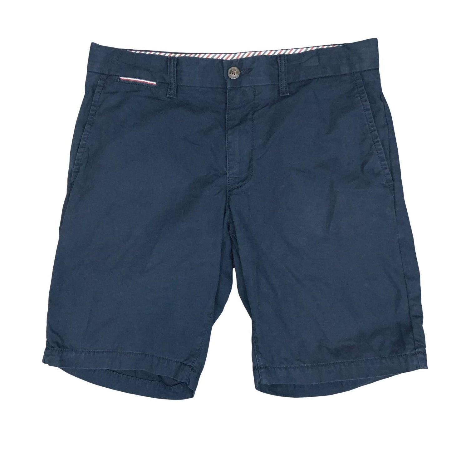 VTG 90s 00s 'TOMMY HILFIGER' BROOKLYN COTTON NAVY BLUE PREPPY CHINO SHORTS SMALL