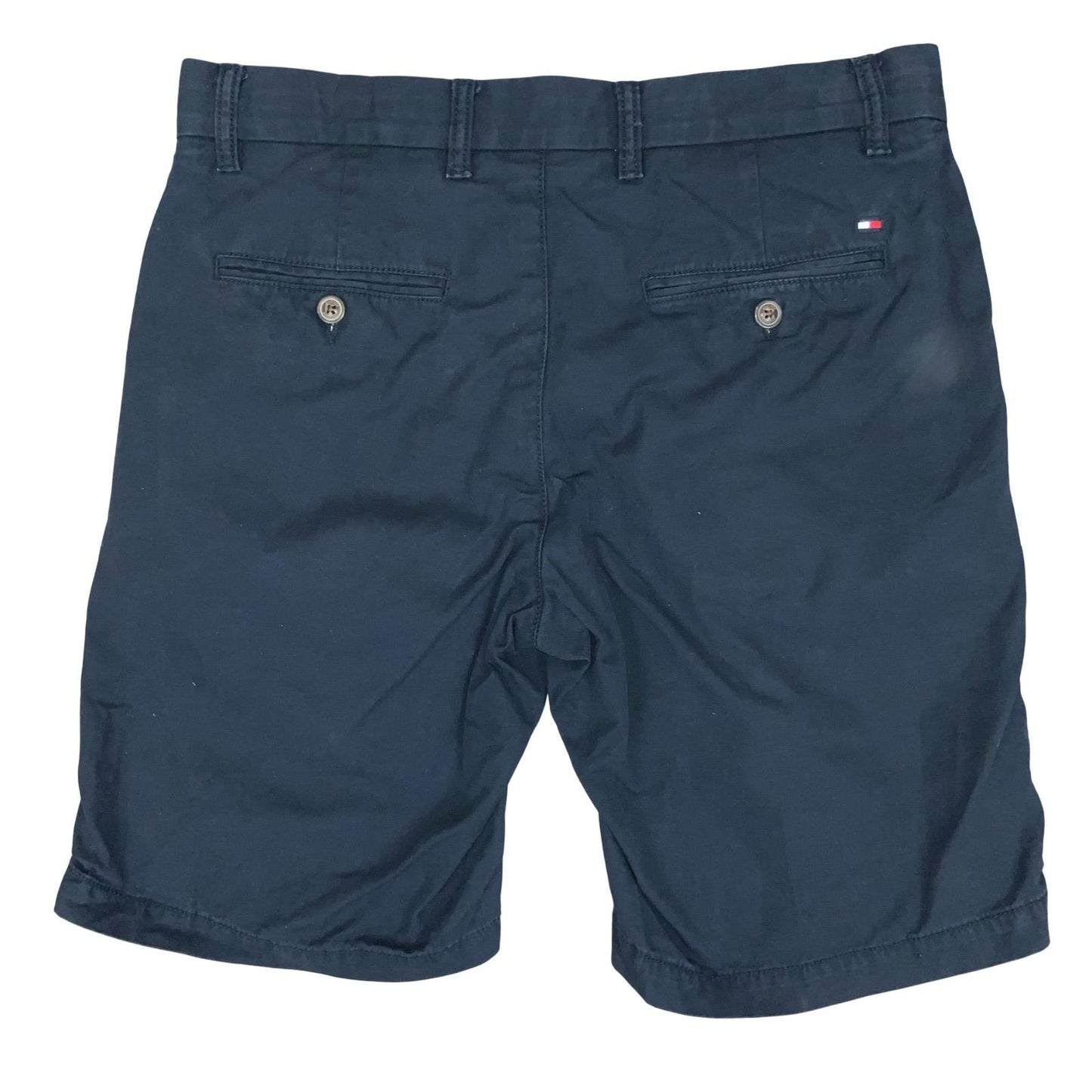 VTG 90s 00s 'TOMMY HILFIGER' BROOKLYN COTTON NAVY BLUE PREPPY CHINO SHORTS SMALL