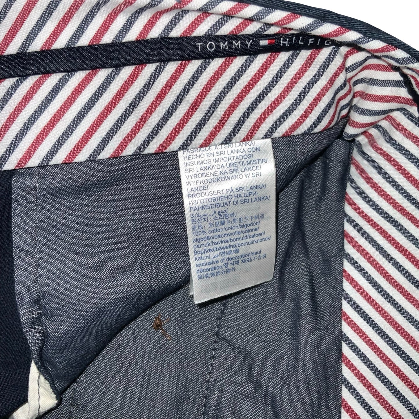 VTG 90s 00s 'TOMMY HILFIGER' BROOKLYN COTTON NAVY BLUE PREPPY CHINO SHORTS SMALL
