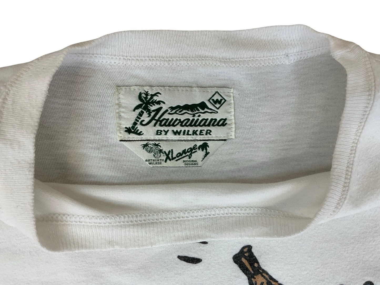 VTG 90s BANANA HI WILKER HAWAIIANA SINGLE STITCH T SHIRT WHITE XL