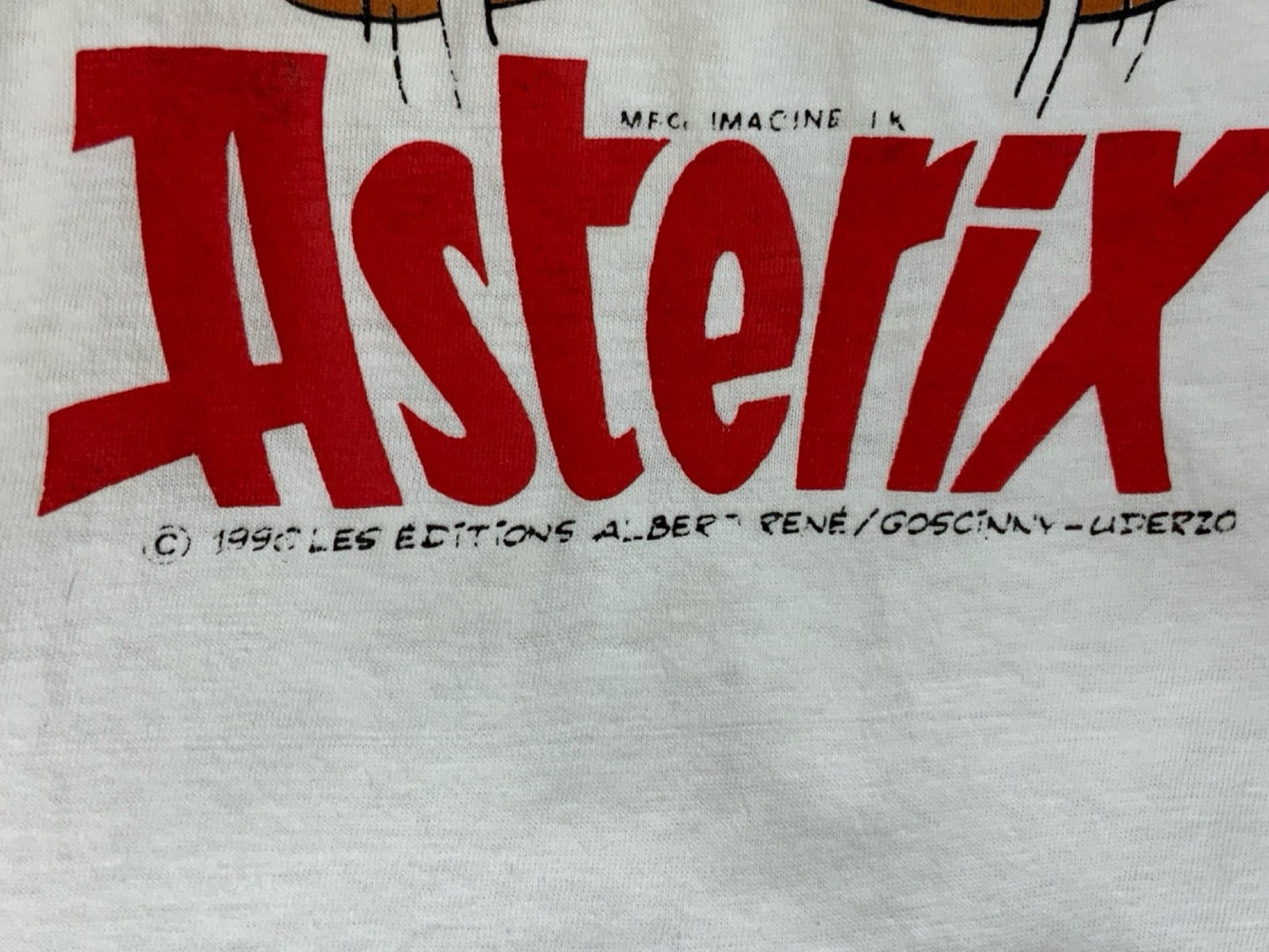 VTG 1990 90s WHITE ASTERIX CARTOON SINGLE STITCH T SHIRT M 40