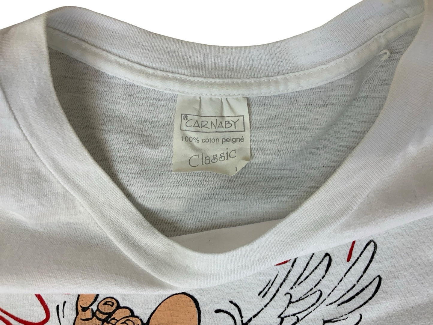 VTG 1990 90s WHITE ASTERIX CARTOON SINGLE STITCH T SHIRT M 40