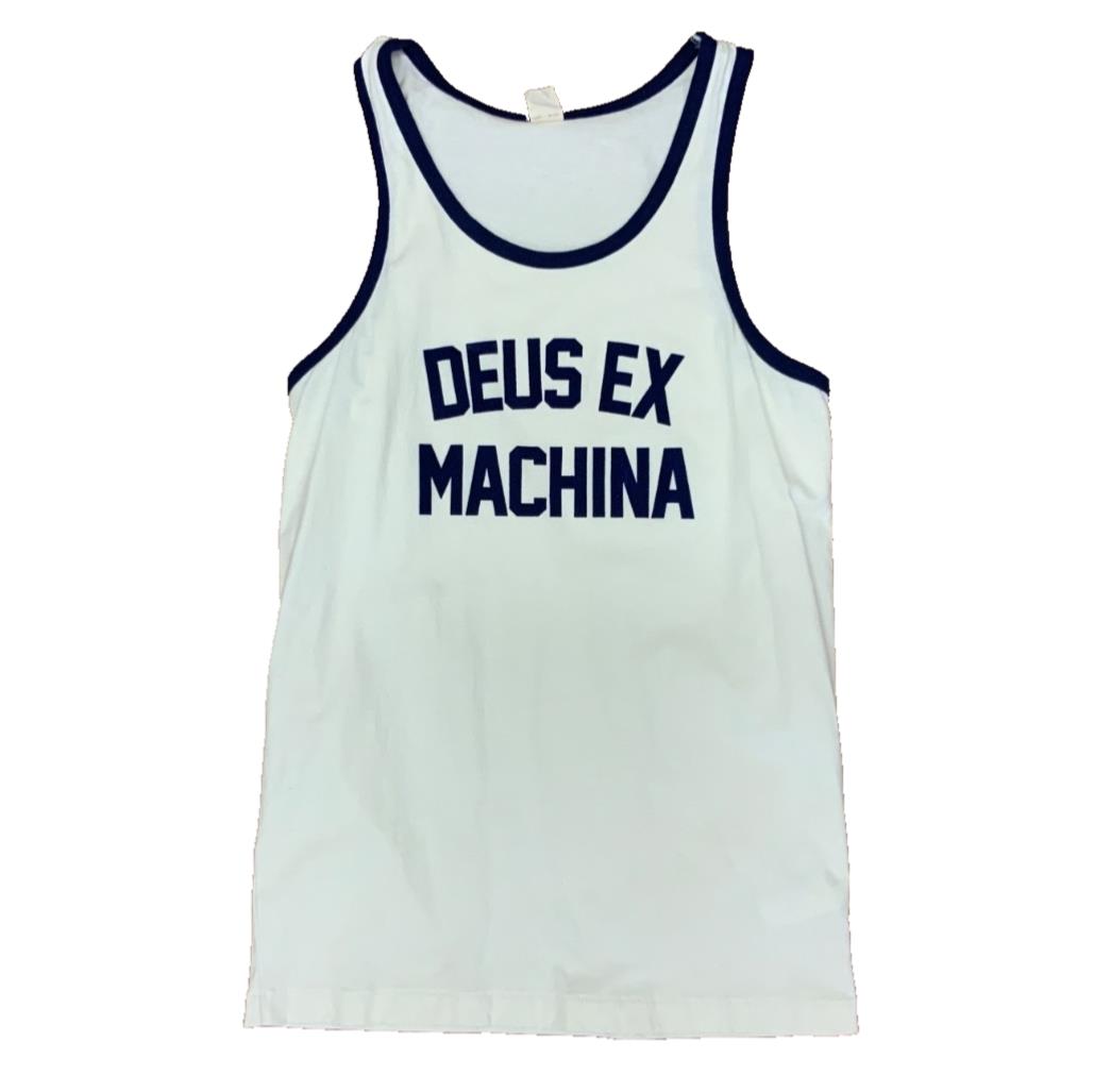 VTG STYLE DEUS EX MACHINA FLOCK PRINT RINGER VEST T SHIRT CHOPPER BIKER S