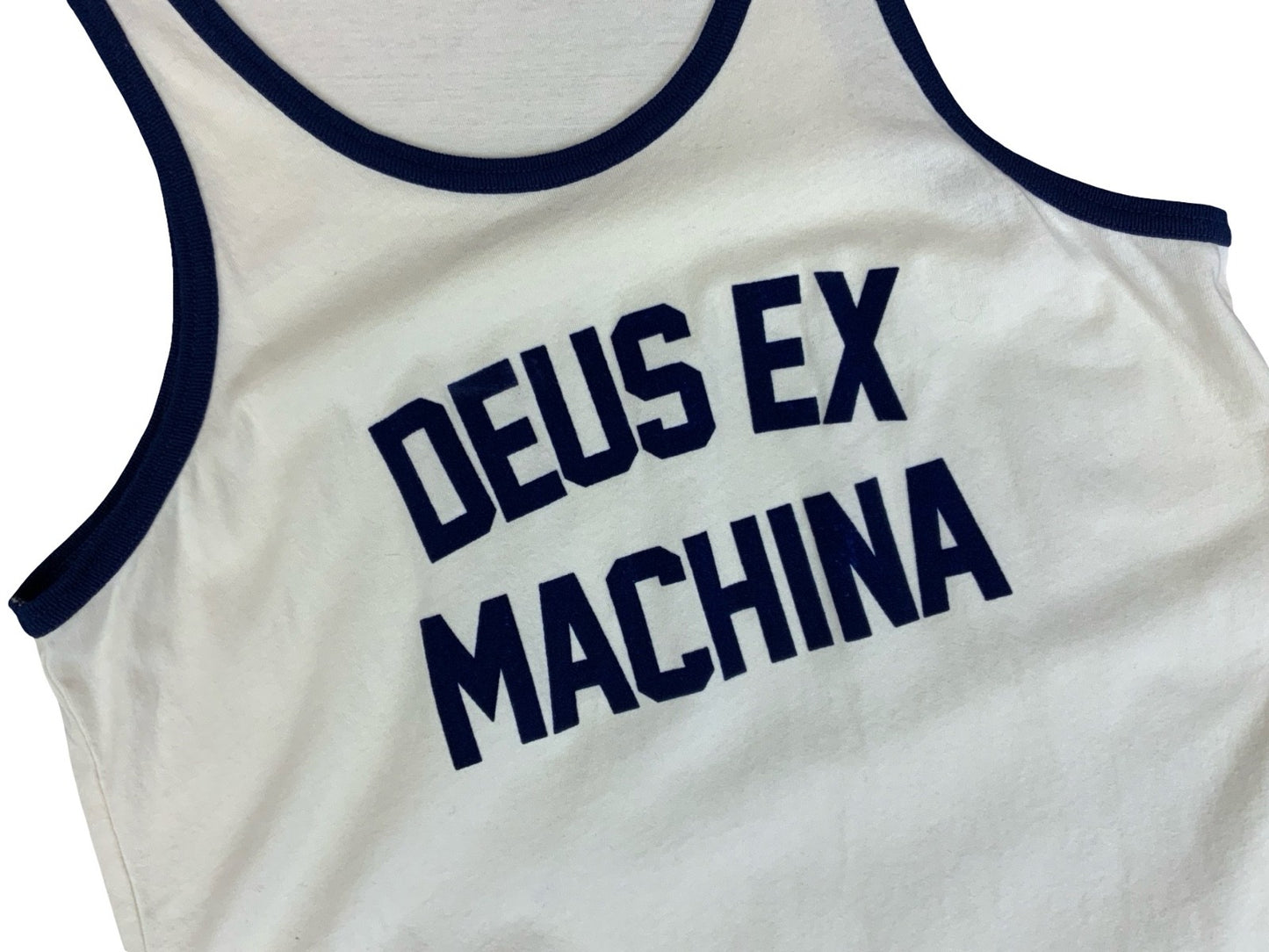 VTG STYLE DEUS EX MACHINA FLOCK PRINT RINGER VEST T SHIRT CHOPPER BIKER S