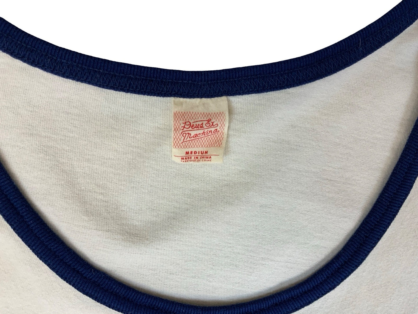 VTG STYLE DEUS EX MACHINA FLOCK PRINT RINGER VEST T SHIRT CHOPPER BIKER S