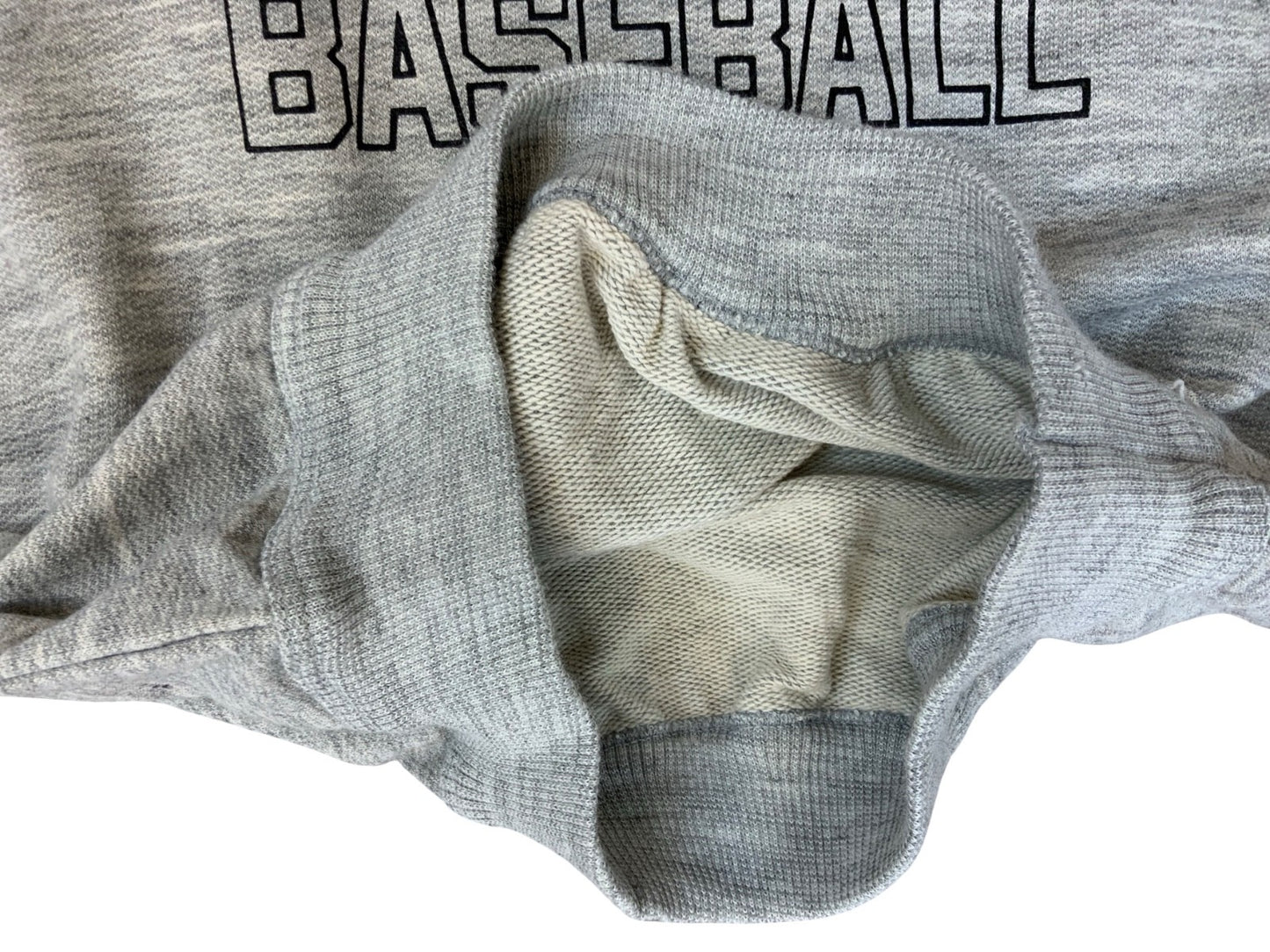 VTG 80s SHORT SLEEVE GREY SWEATSHIRT T ALEXIA BASEBALL RINGER REVERSE WEAVE S