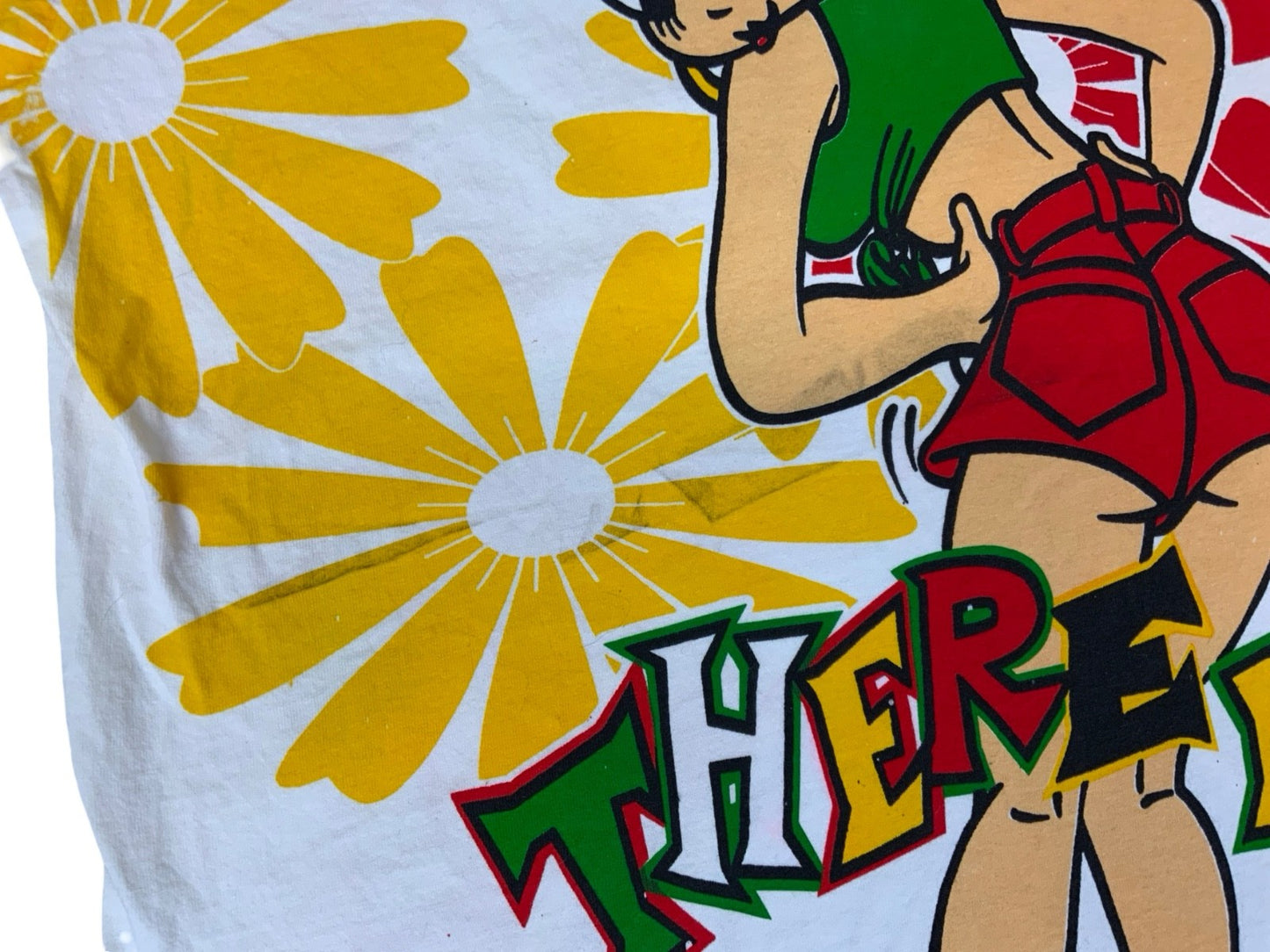 VTG 1990s SINGLE STITCH AOP BETTY BOOP T SHIRT MULTI COLOUR FRONT & BACK PRINT L
