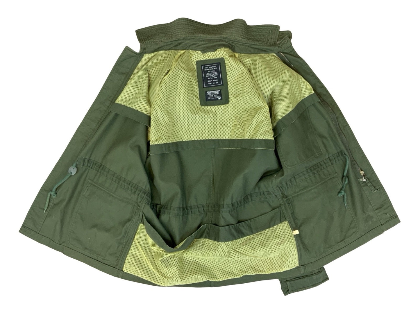 VTG USN US NAVY WILKER IND HEAVY COTTON TWILL 3 POCKET DECK JACKET TALON ZIP S