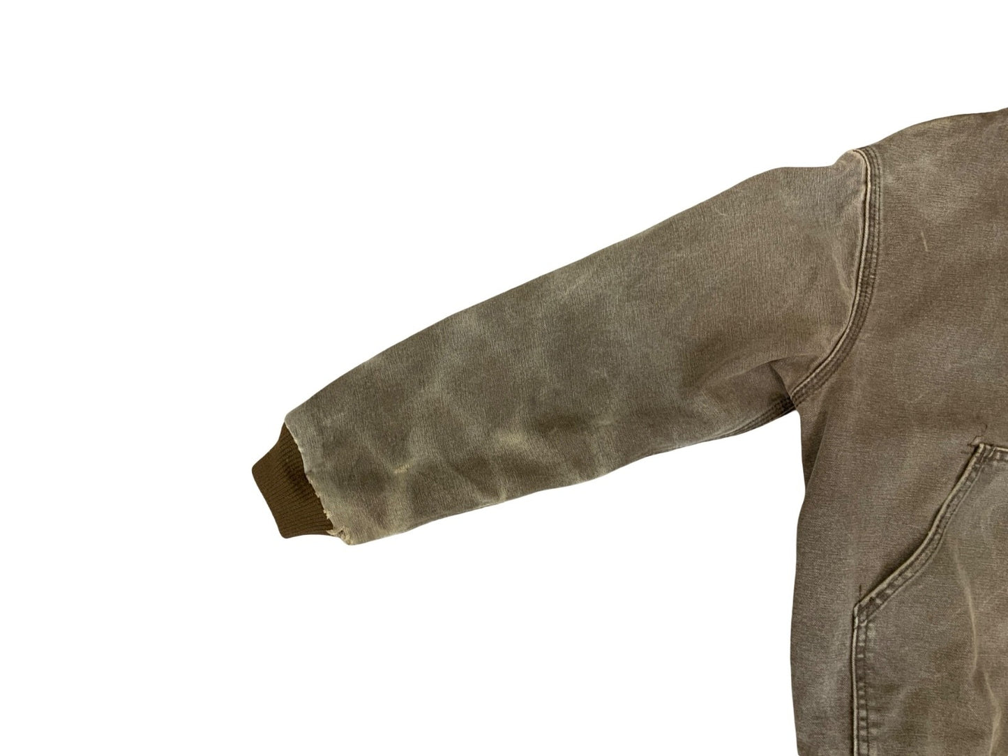VTG CHILDS USA CARHARTT BROWN DUCK CANVAS WORKWEAR JACKET QUILTED LINED KIDS MED