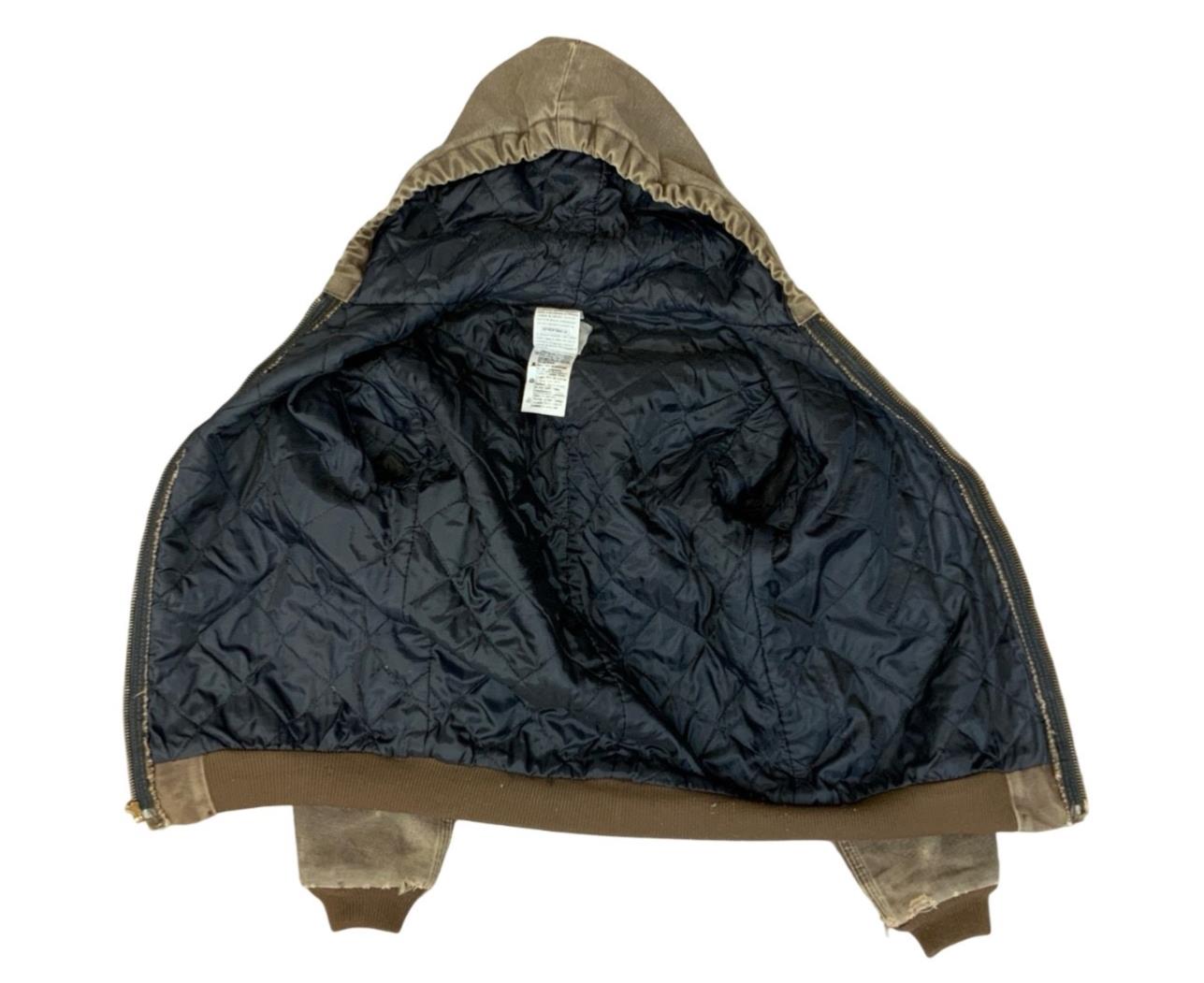 VTG CHILDS USA CARHARTT BROWN DUCK CANVAS WORKWEAR JACKET QUILTED LINED KIDS MED