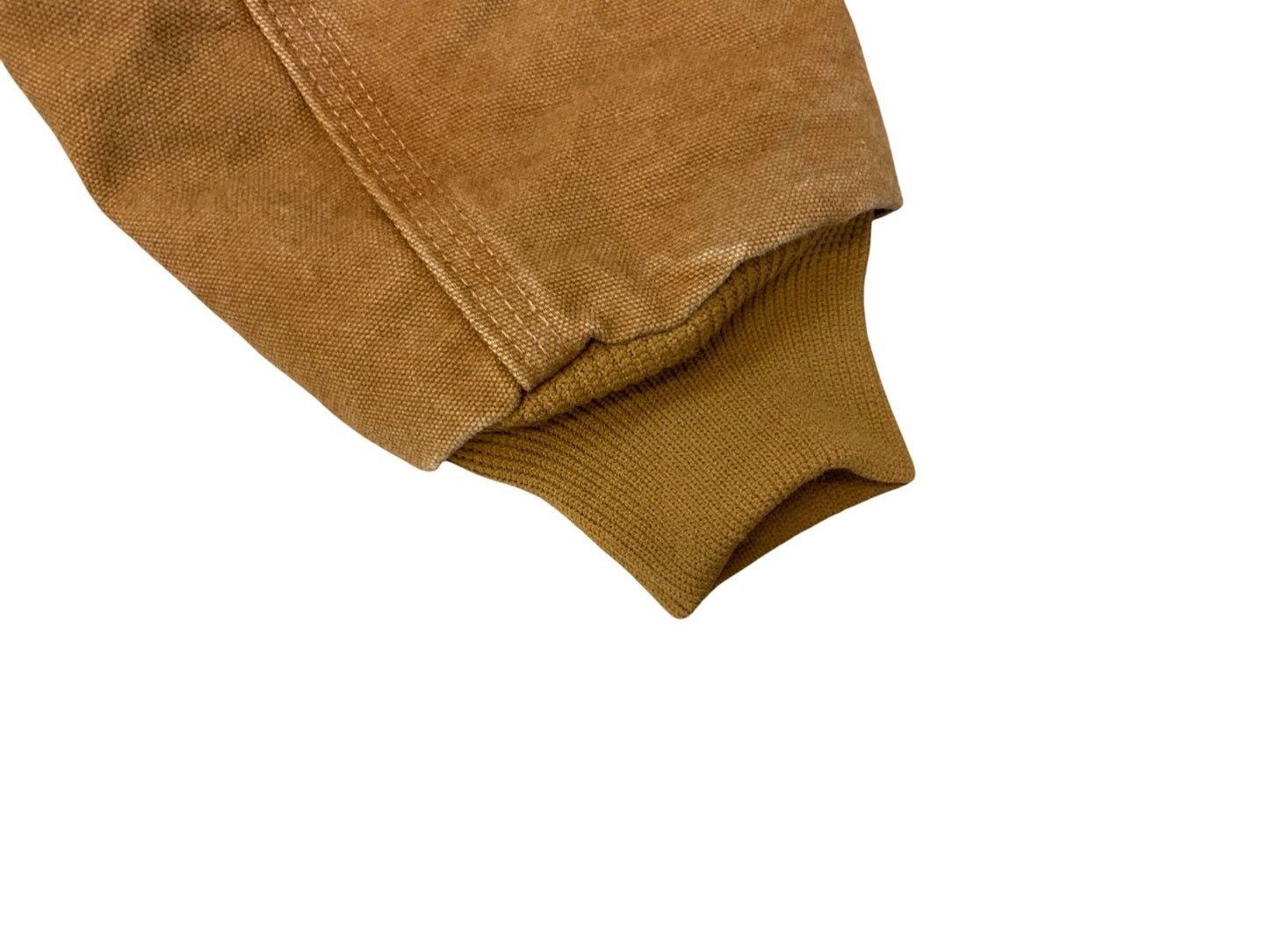 VTG CHILDS USA CARHARTT TAN DUCK CANVAS WORKWEAR JACKET QUILTED LINED KIDS L