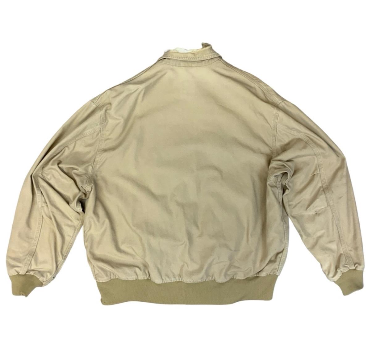 VTG Y2K USA CARHARTT DUCK CANVAS DISTRESSED WORKWEAR JACKET BEIGE 2XL