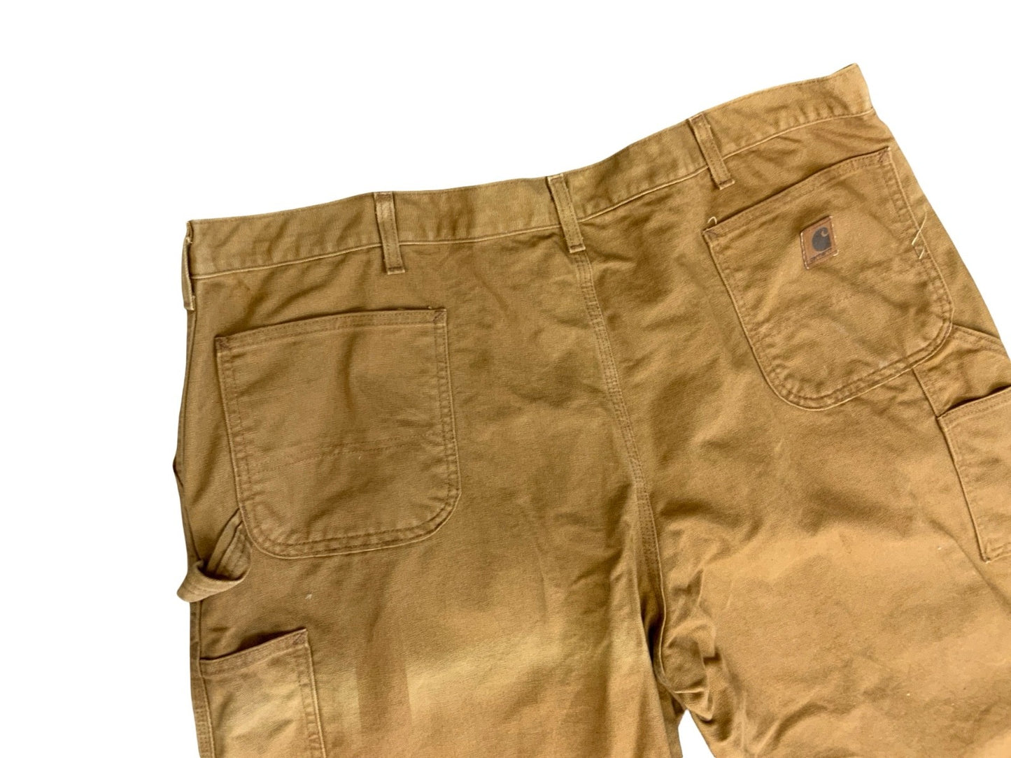 CARHARTT TAN DUCK CANVAS RELAXED DUNGAREE FIT STRAIGHT CARPENTER JEANS 42W 32L