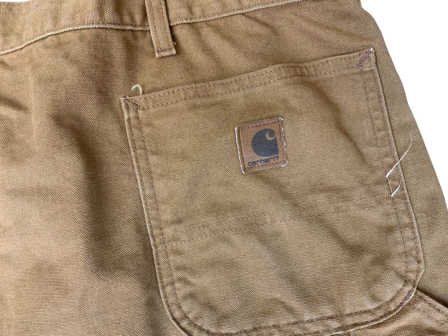 CARHARTT TAN DUCK CANVAS RELAXED DUNGAREE FIT STRAIGHT CARPENTER JEANS 42W 32L