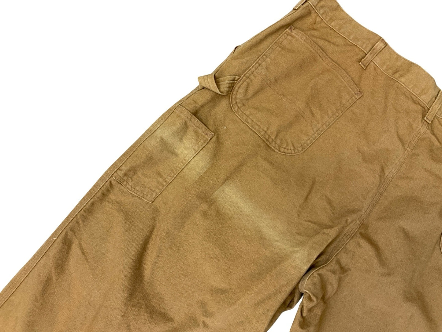 CARHARTT TAN DUCK CANVAS RELAXED DUNGAREE FIT STRAIGHT CARPENTER JEANS 42W 32L