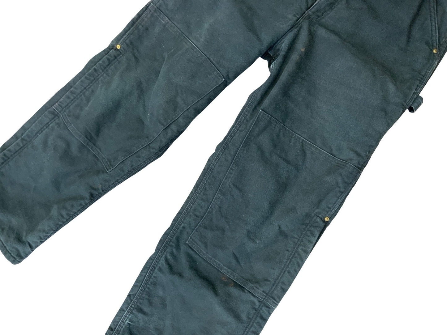 CARHARTT BLACK DUCK CANVAS QUILT LINED DUNGAREES CARPENTER USA WORKWEAR 32W 29L