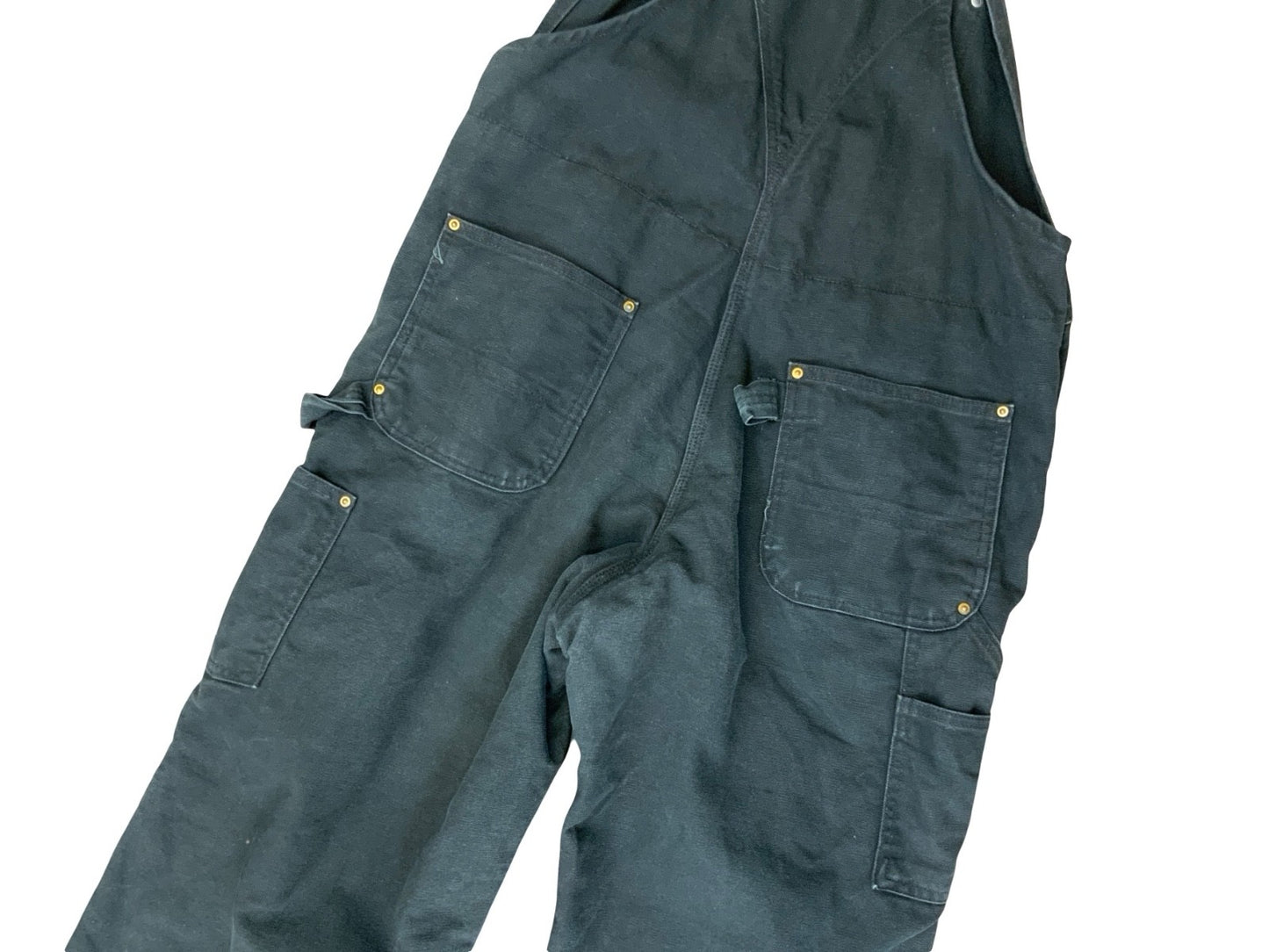CARHARTT BLACK DUCK CANVAS QUILT LINED DUNGAREES CARPENTER USA WORKWEAR 32W 29L