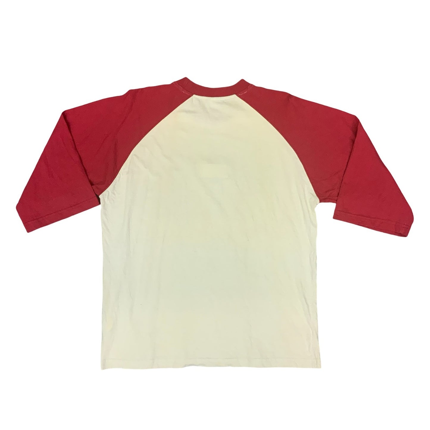 VTG NO FEAR RED WHITE GRAPHIC TEE BASEBALL RAGLAN SKATEBOARDING SURF MEDIUM