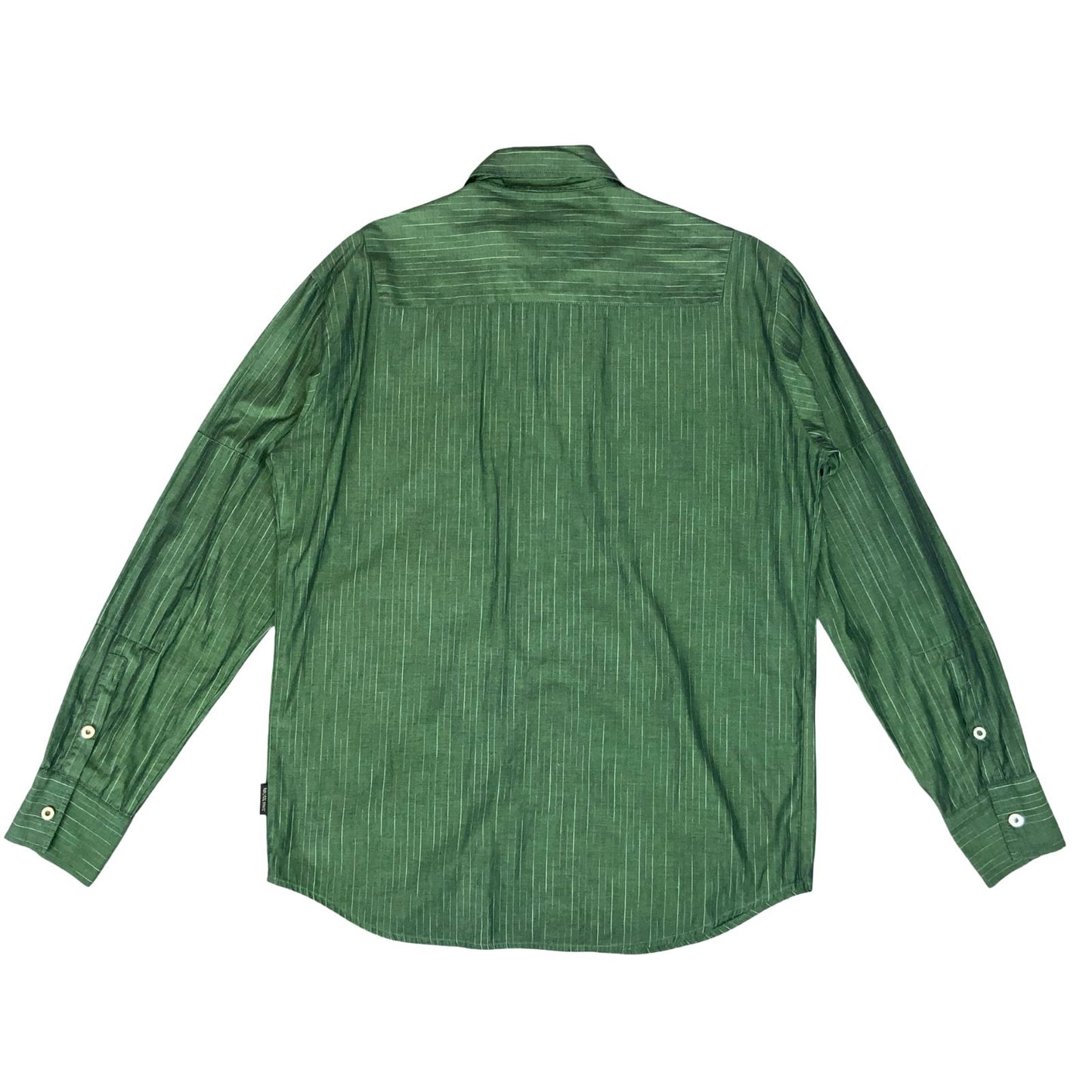 VTG 90s 'VERSACE JEANS COUTURE' GREEN PIN-STRIPE RARE LONG-SLEEVED SHIRT XL