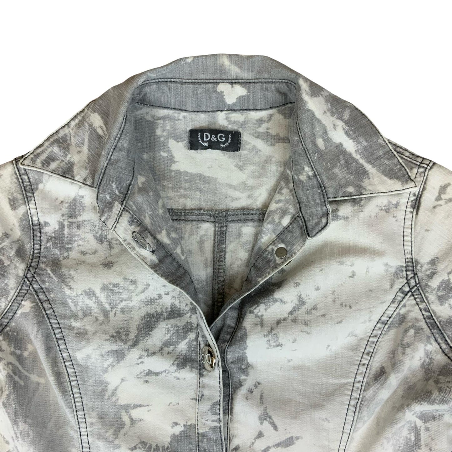 90S Y2K 'DOLCE & GABANNA' CARGO GREY WHITE TIE-DYE GRUNGE MINI DENIM DRESS S 10