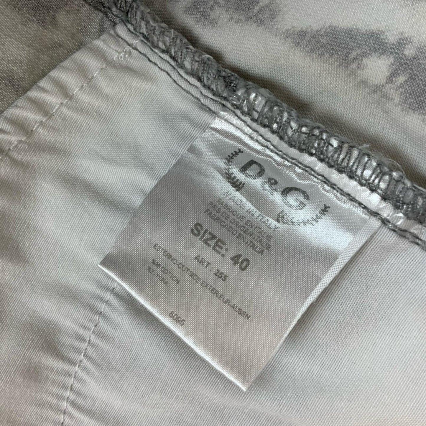 90S Y2K 'DOLCE & GABANNA' CARGO GREY WHITE TIE-DYE GRUNGE MINI DENIM DRESS S 10