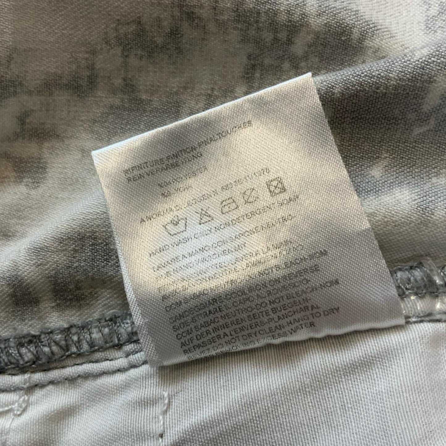 90S Y2K 'DOLCE & GABANNA' CARGO GREY WHITE TIE-DYE GRUNGE MINI DENIM DRESS S 10