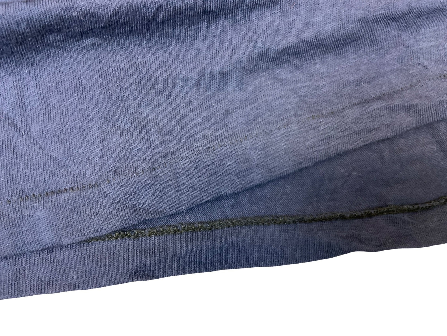 VTG USA 1980s SINGLE STITCH T SHIRT FLOCK PRINT I LOVE NEW YORK NY ARTEX BLUE XS