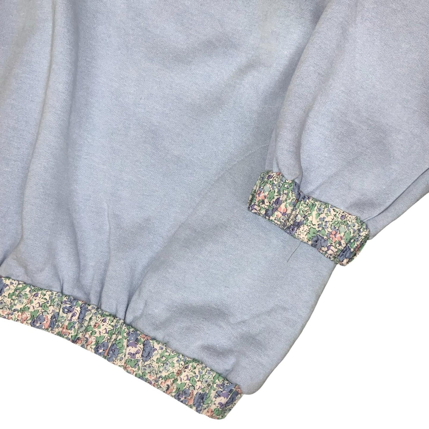 VTG 80s 'CACHAREL' LIGHT BLUE FLORAL CHIC CASUAL PULL-OVER SWEATSHIRT UK 14/ 16